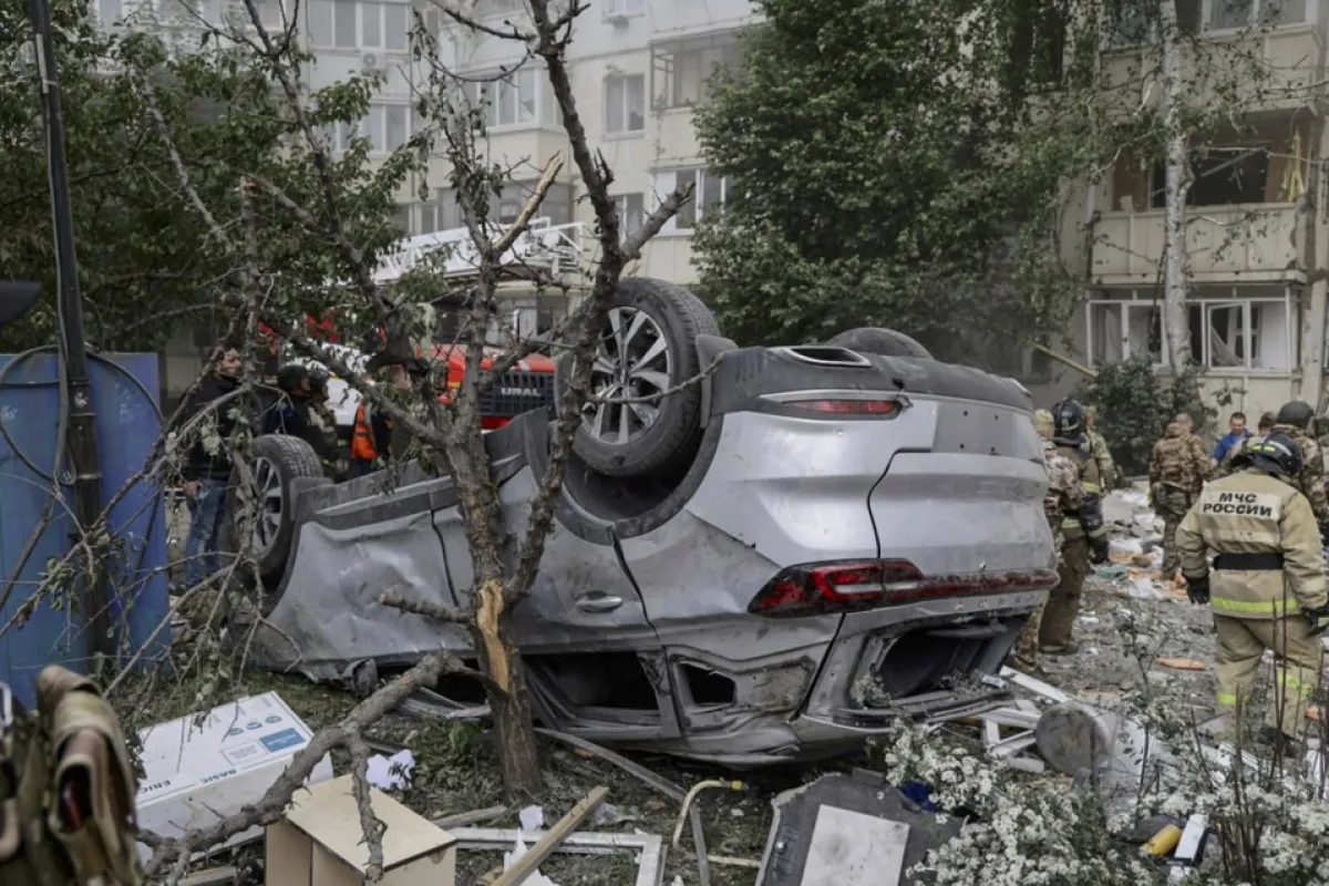 Apartment building in Russia's Belgorod hit by fragments of downed missiles