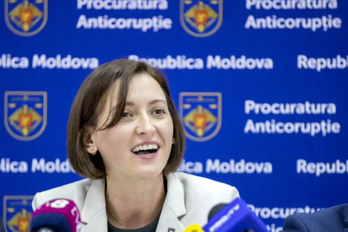 Moldova's anti-corruption chief prosecutor Veronica Dragalin holds press conference one year into mandate
