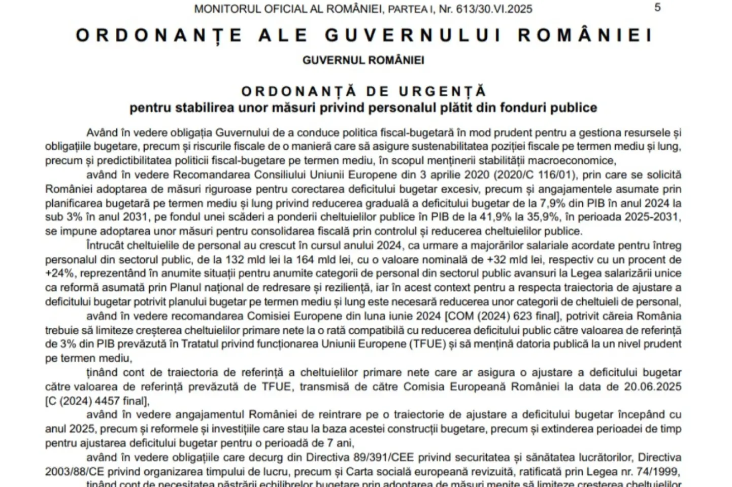 OUG privind sporul pentru condiții periculoase sau vătămătoare, publicată în Monitorul Oficial
