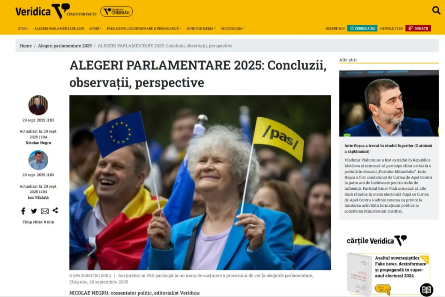 Veridica.md: ALEGERI PARLAMENTARE 2025: Concluzii, observații, perspective