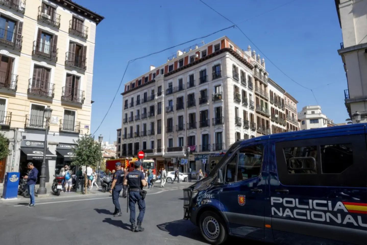 Clădire prăbușită în plin centrul Madridului
