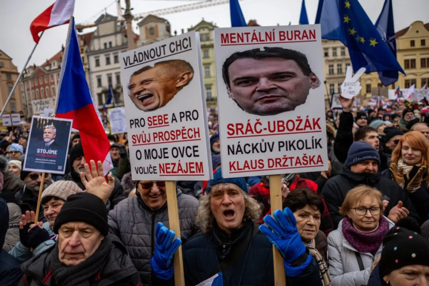 Manifestație la Praga în sprijinul președintelui Cehiei