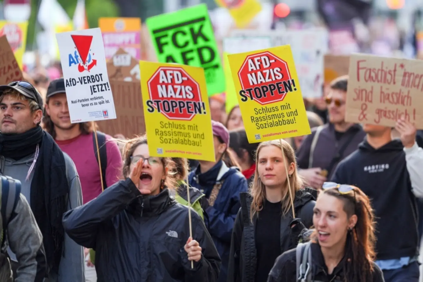 Mii de germani protestează împotriva AfD