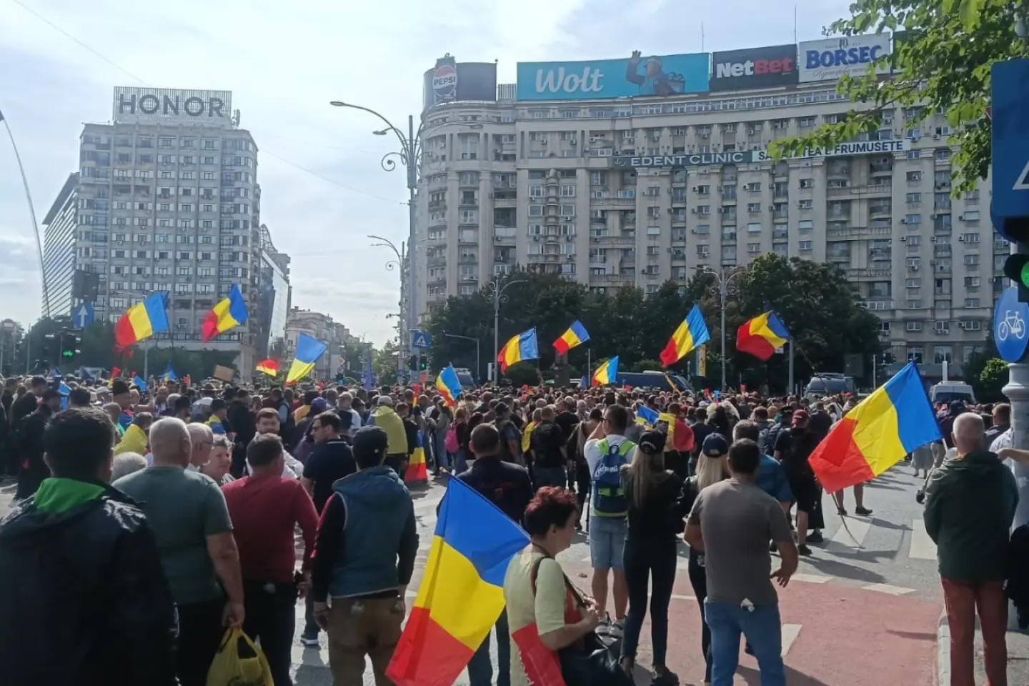 Protest violent al oierilor în București