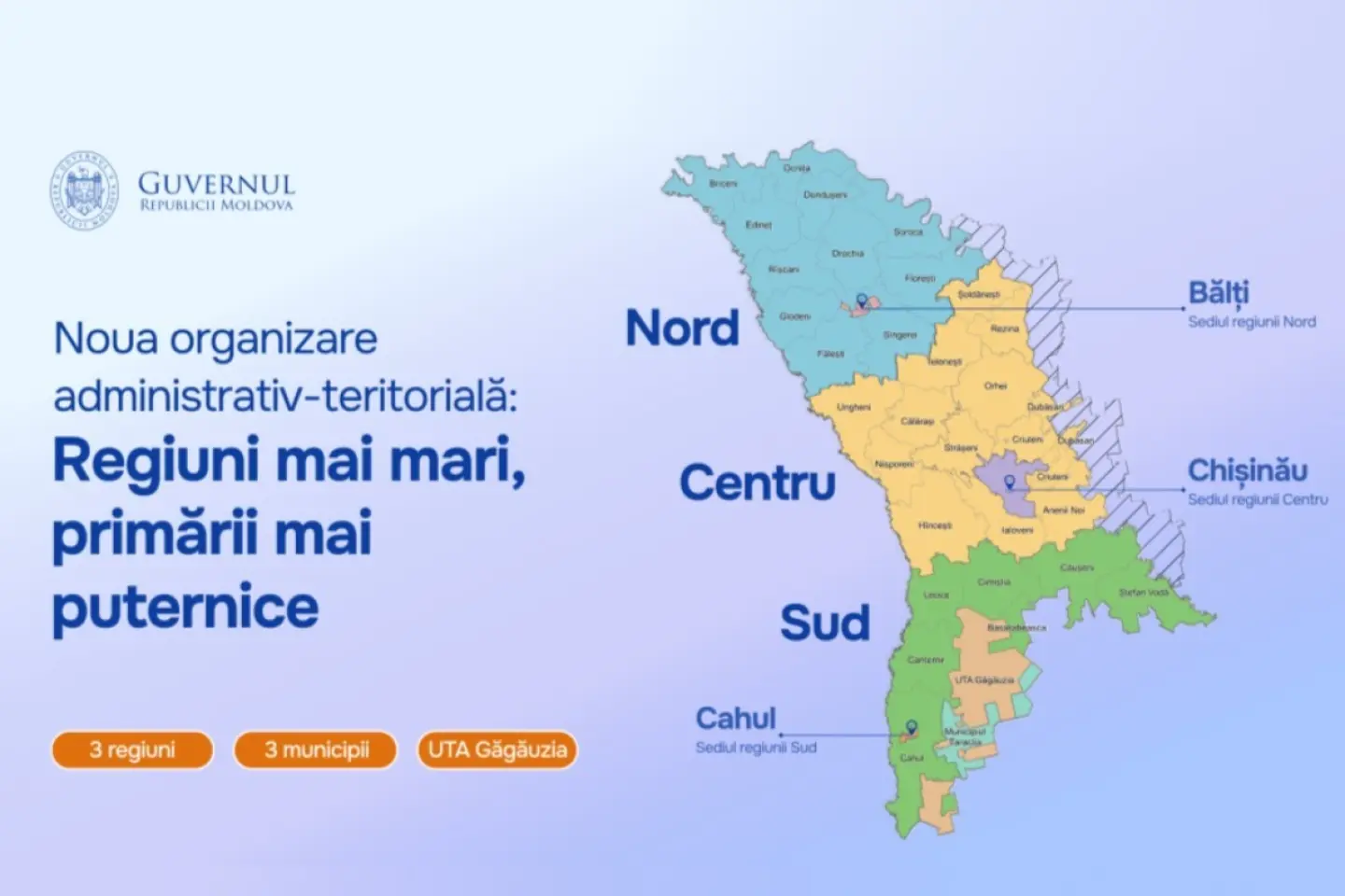 Guvernul R. Moldova propune reorganizarea administrativă a țării