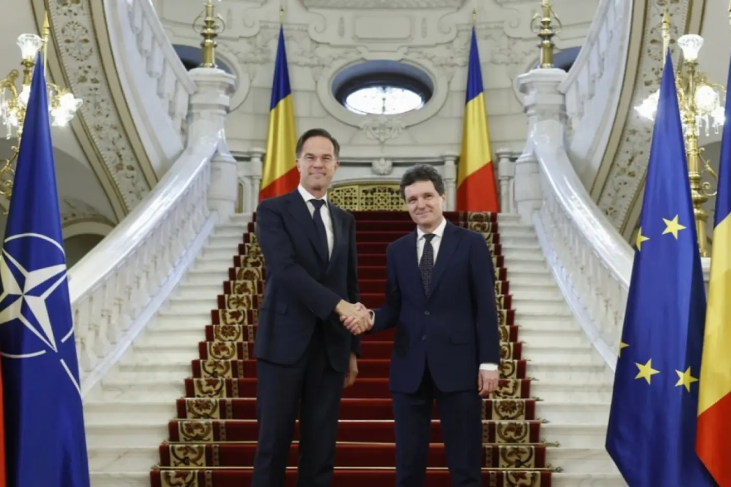 Întâlnire trilaterală Mark Rutte - Nicușor Dan - Rumen Radev la Bruxelles
