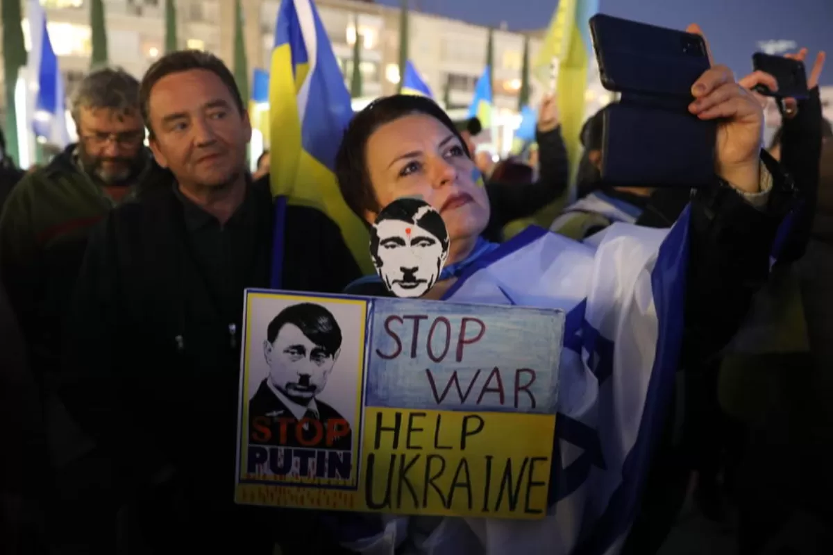 ISRAEL UKRAINE RUSSIA CONFLICT PROTEST