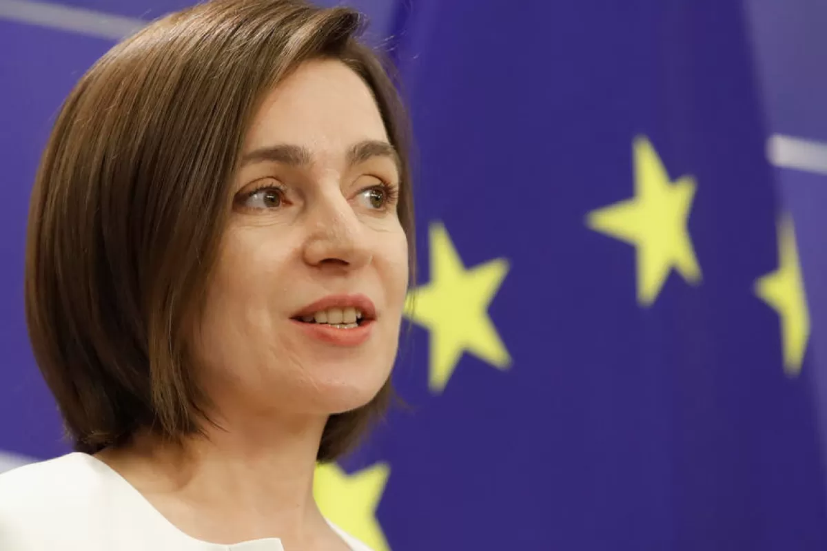Președintele Republicii Moldova, Maia Sandu, se adresează unei sesiuni plenare a Parlamentului European la Bruxelles, Belgia, 18 mai 2022.