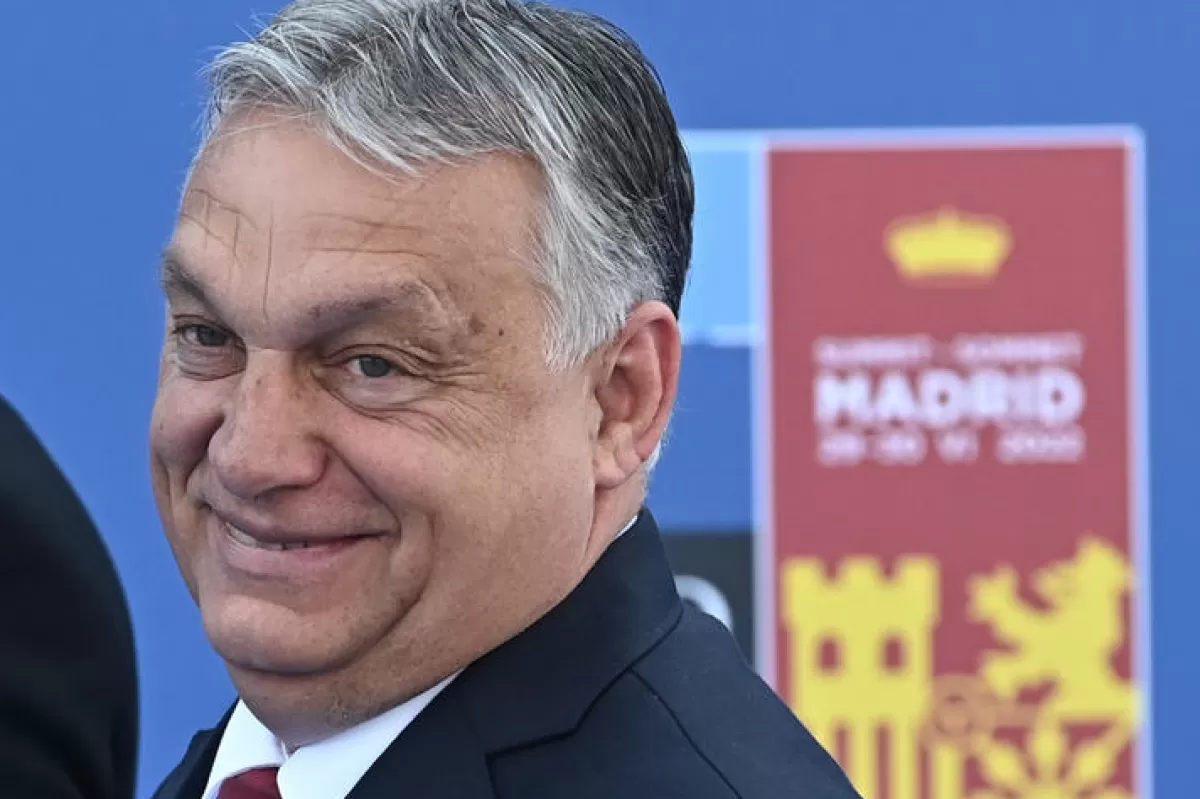 epa10040261 Prim-ministrul ungar, Viktor Orban, la Summit-ului NATO de la Madrid