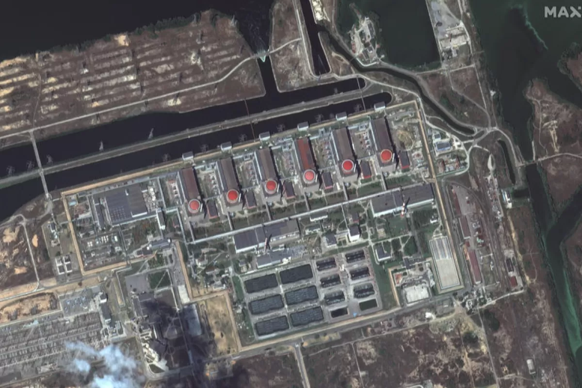Satellite imagery of Zaporizhzhia nuclear power plant