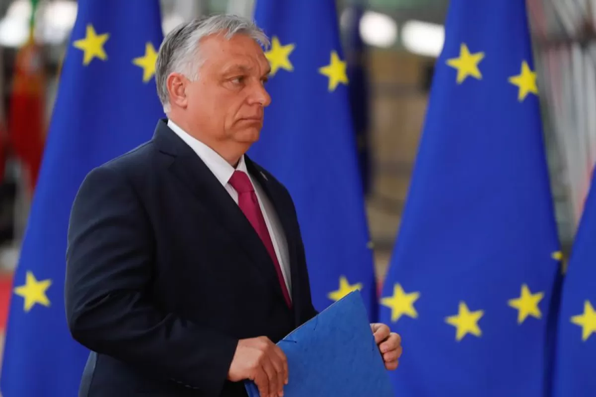 Premierul Ungariei Viktor Orban sosește în prima zi a Summit-ului european special privind Ucraina la Consiliul European, la Bruxelles, Belgia, 30 mai 2022.