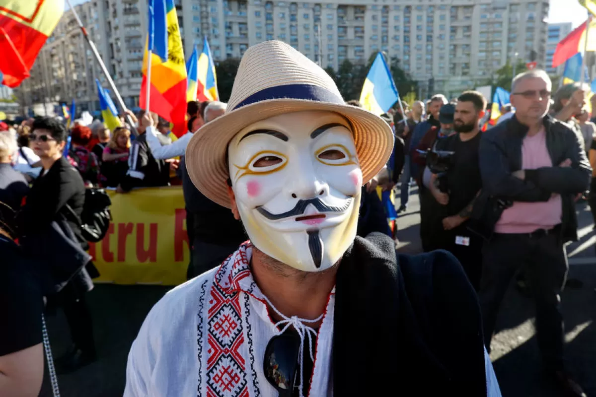 Protest față de politicile energetice ale guvernului la Piața Universității din București, România, 02 octombrie 2022.