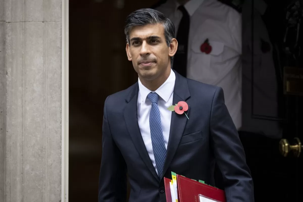 Britain's Prime Minister Rishi Sunak departs 10 Downing Street to attend PMQs
