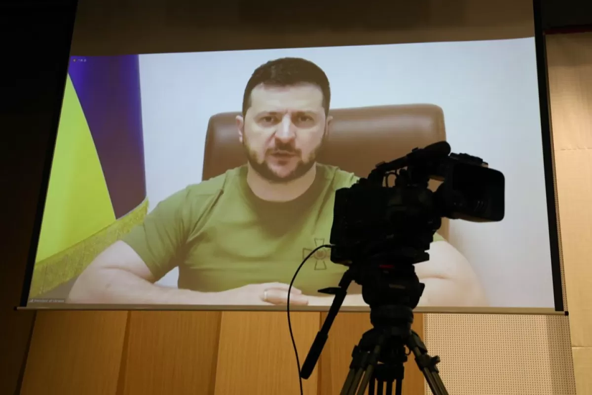 Ukraine's President Zelensky addresses South Korean parliament