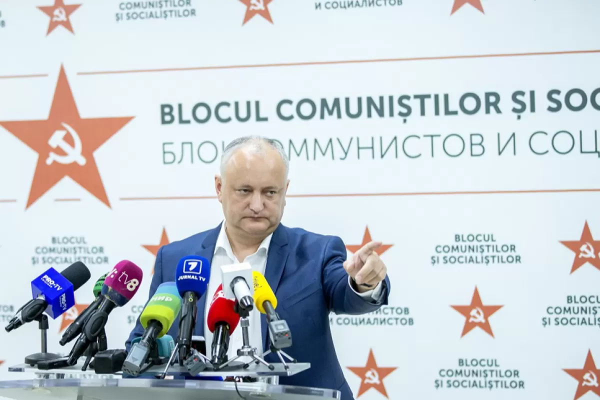 Socialist leader Igor Dodon's press conference in Chisinau