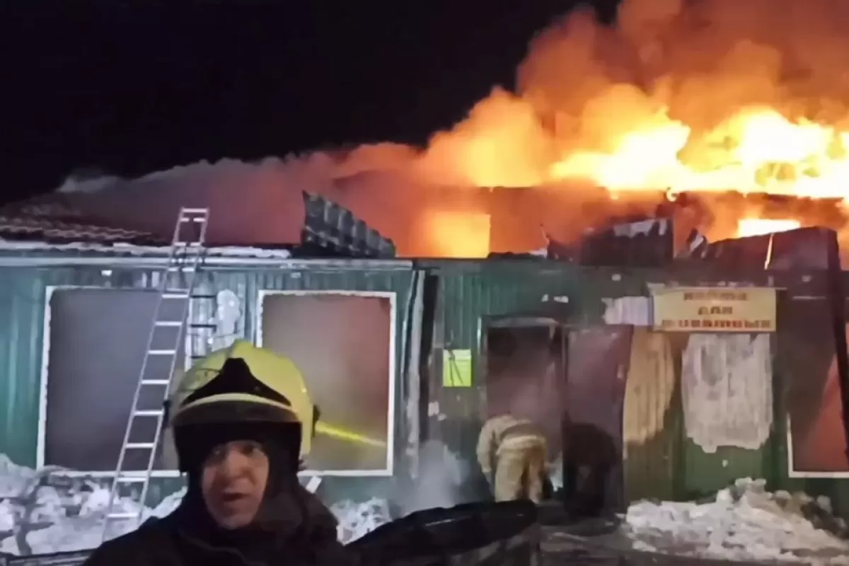 Fire at illegal nursing home in Kemerovo city
