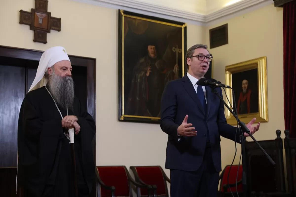 Serbian President, Patriarch of Serbian Orthodox Church Porfirije meet over Kosovo