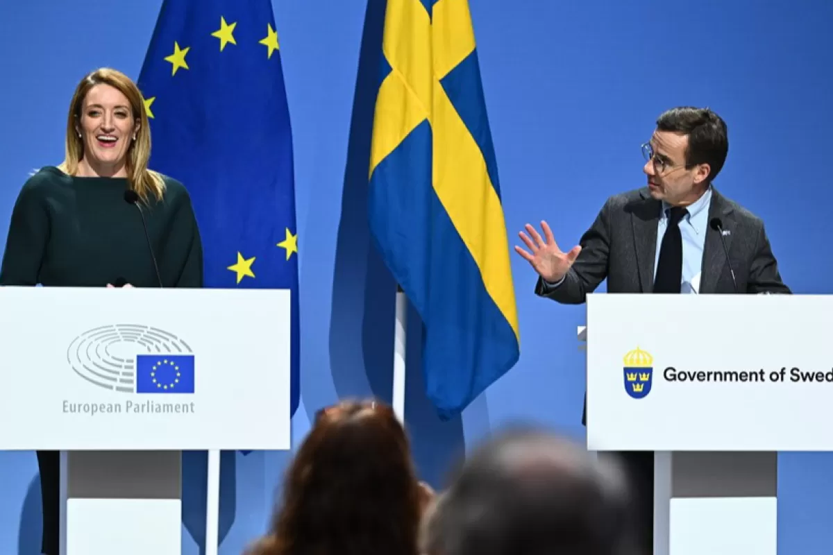 EU Parliament Speaker Metsola visits Sweden