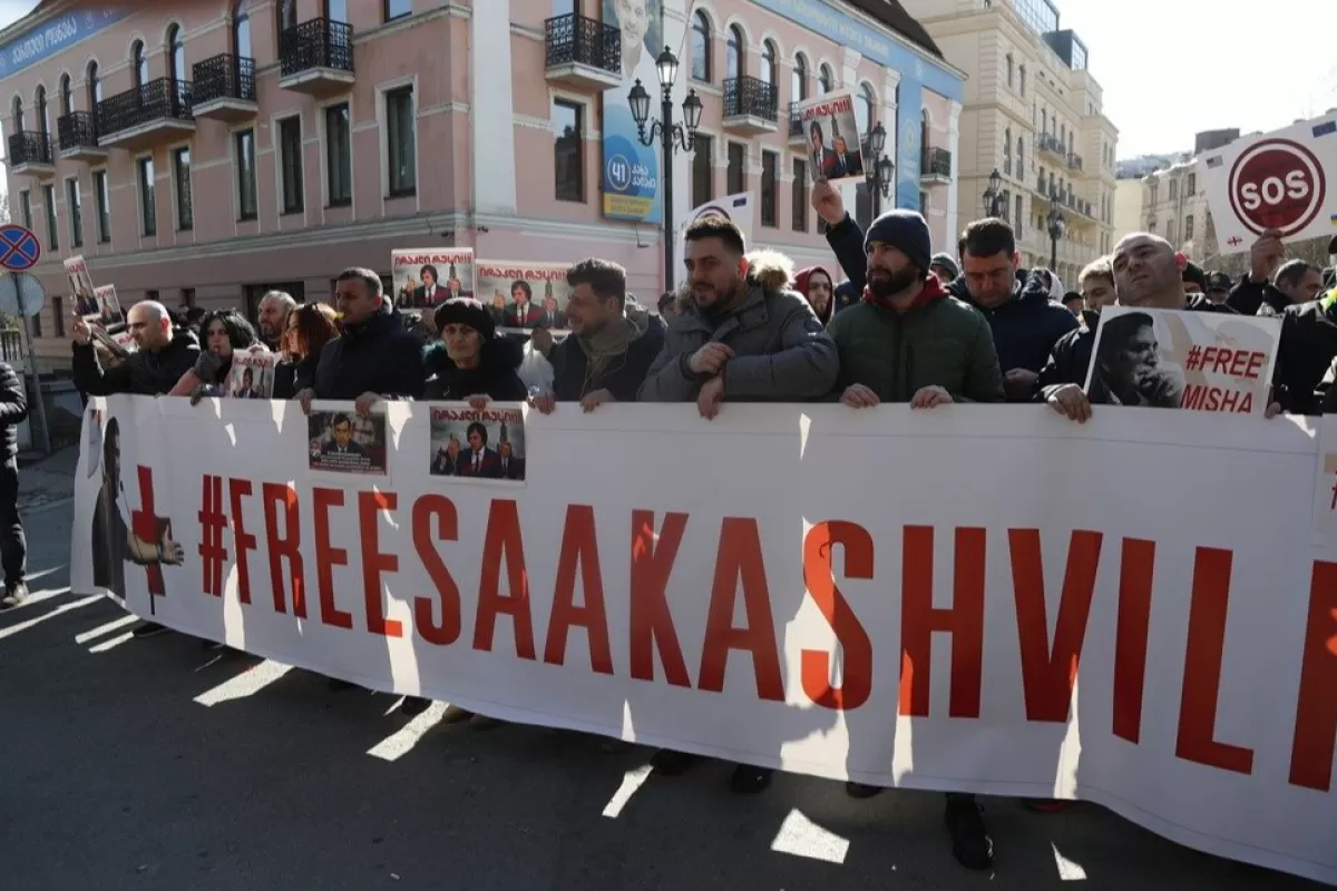Saakashvili supporters protest in Tbilisi