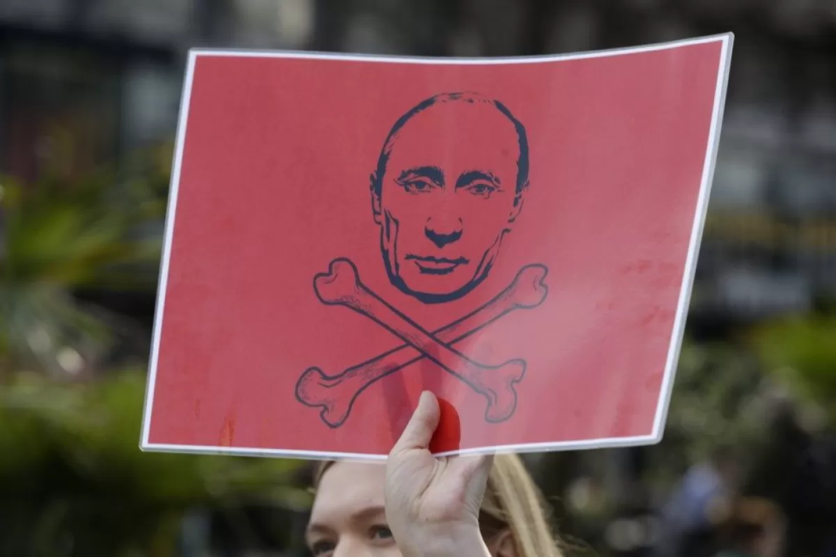 Protest marking one-year anniversary of Russia's invasion of Ukraine