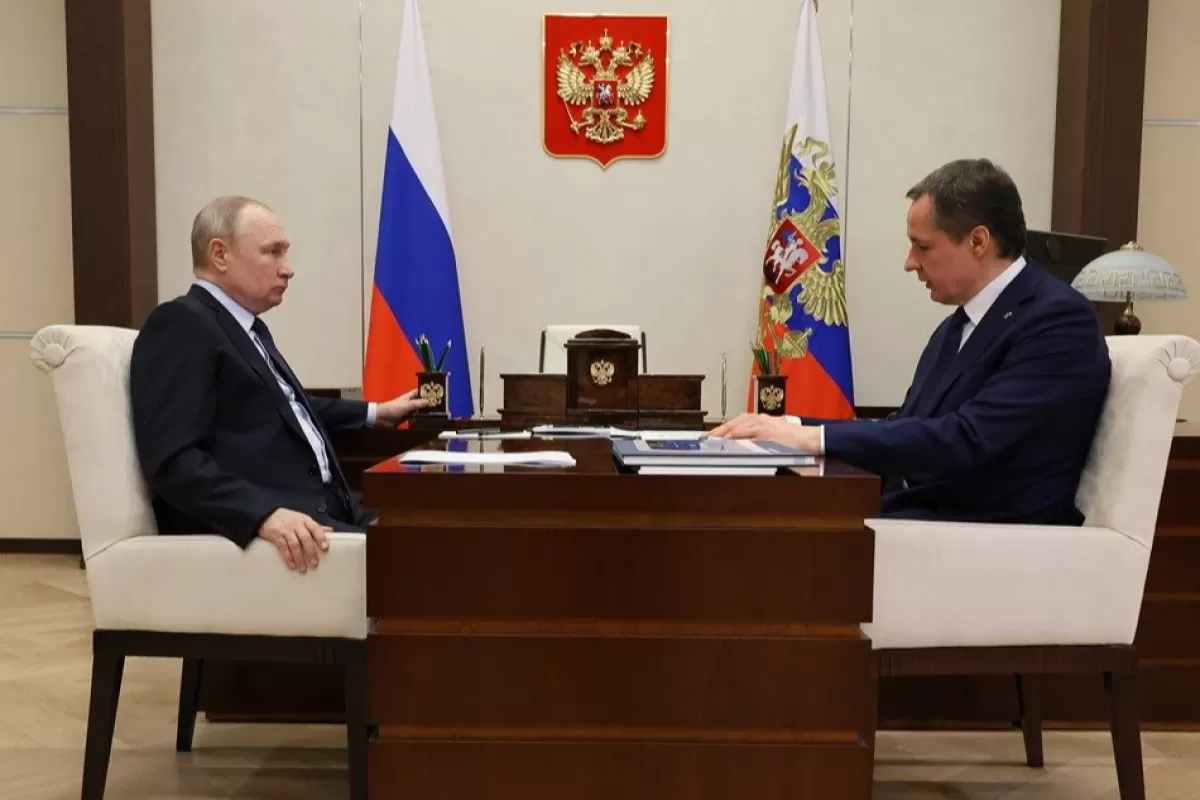Russian President Putin meets Belgorod region governor Gladkov