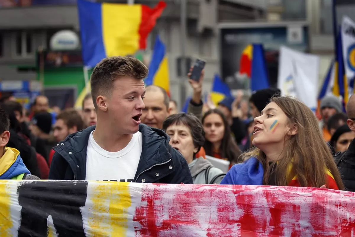 Rally asking for consideration of Modovan Romanian unification
