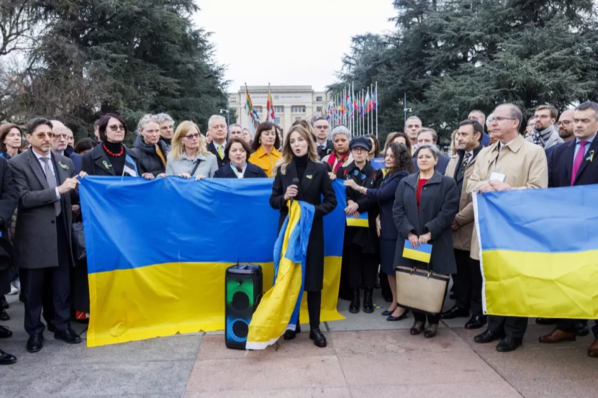 Protest against war in Ukraine in Geneva