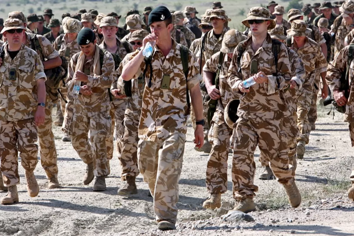 British soldiers of 7th Battalion rifle regiment