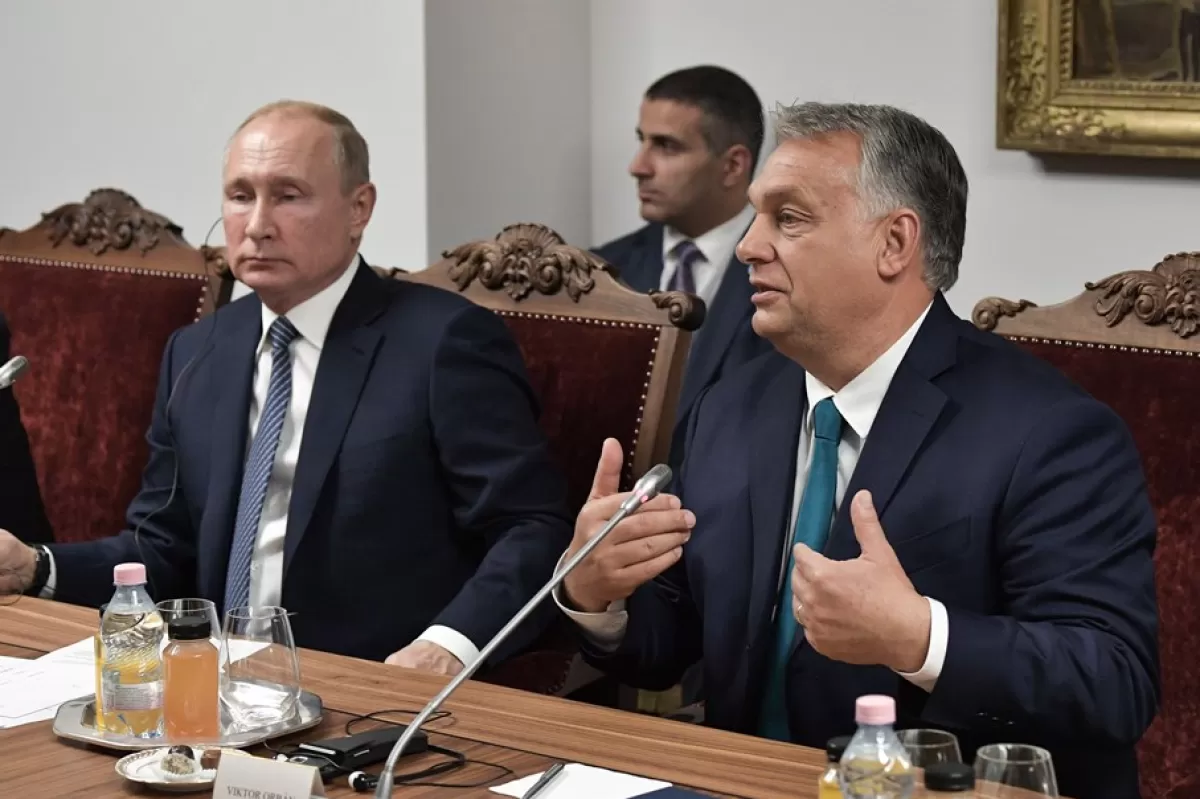 Președintele rus Vladimir Putin și premierul ungar Viktor Orban la Budapesta, Ungaria, 30 octombrie 2019.