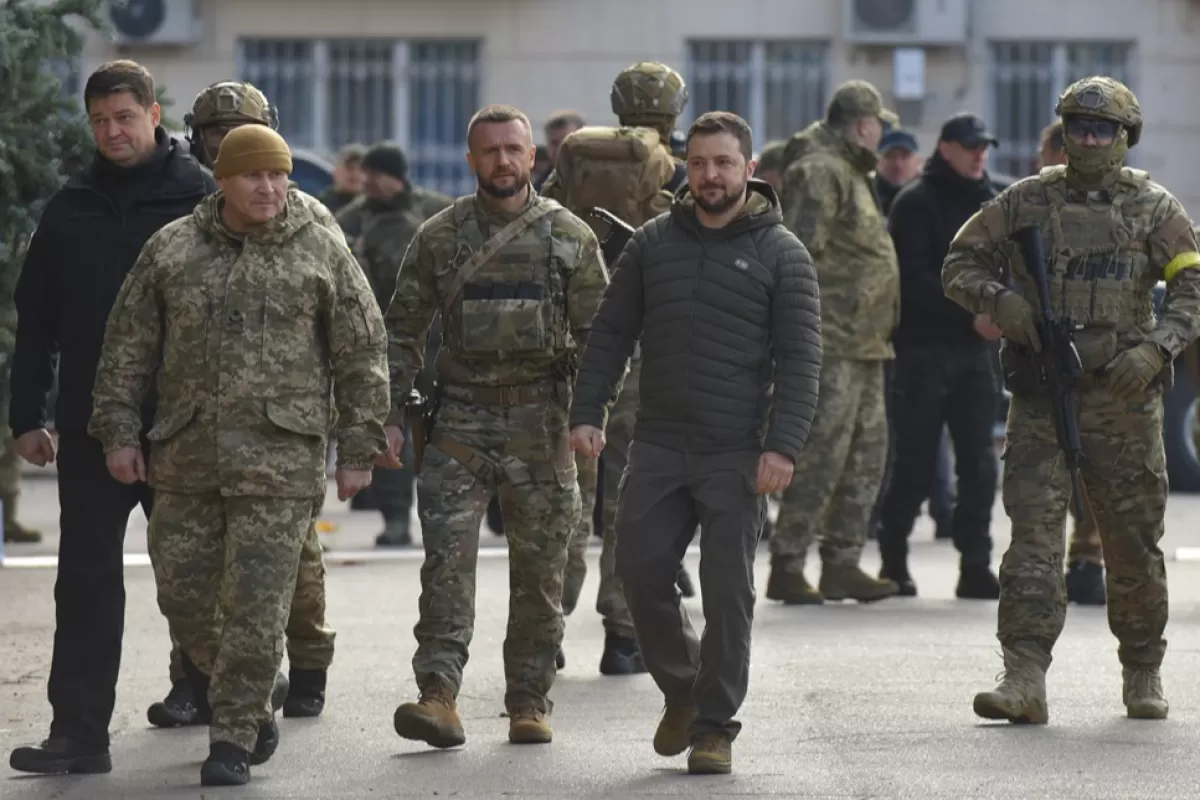 Ukraine's President Zelensky visits recaptured city of Kherson