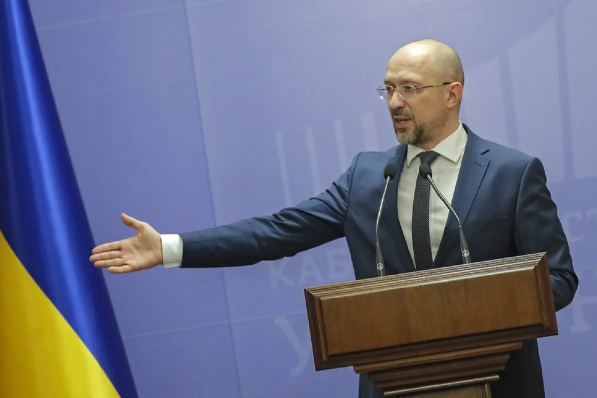 Denys Shmygal, prim-ministrul Ucrainei, vorbește cu presa la Kiev, Ucraina, 11 martie 2020.