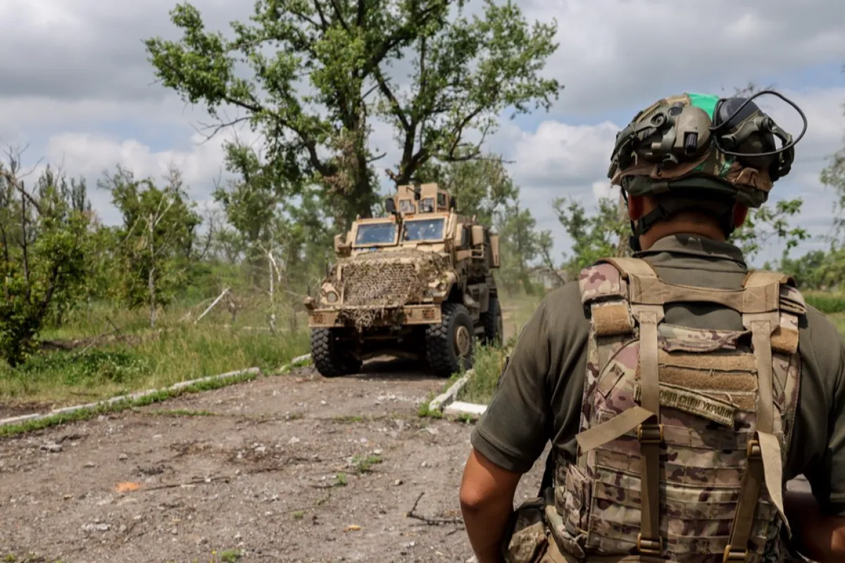 Recaptured Ukrainian village of Blahodatne, Donetsk region