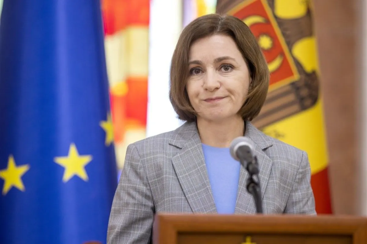 President of Moldova Sandu briefing about propaganda and security threats