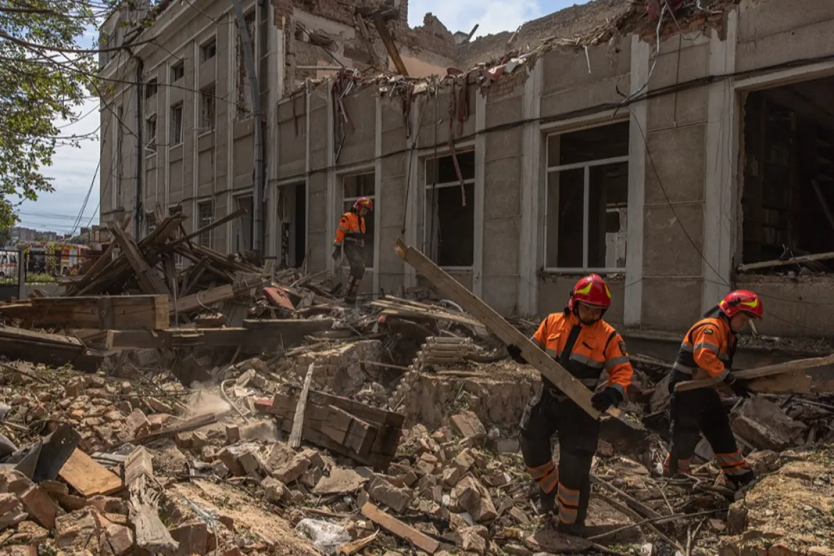 Aftermath of missile strike in Vinnytsia, Ukraine
