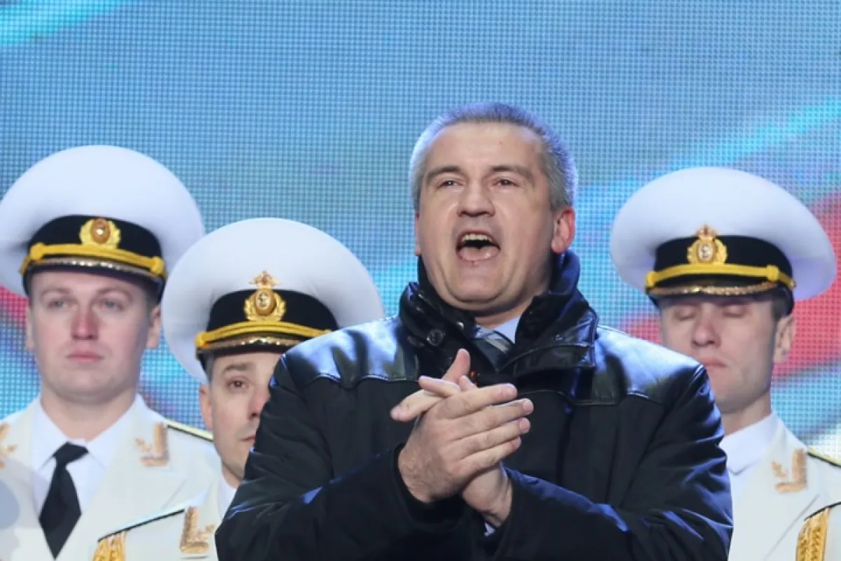 Rally on Red Square celebrating join Crimea and Sevastopol to Russia