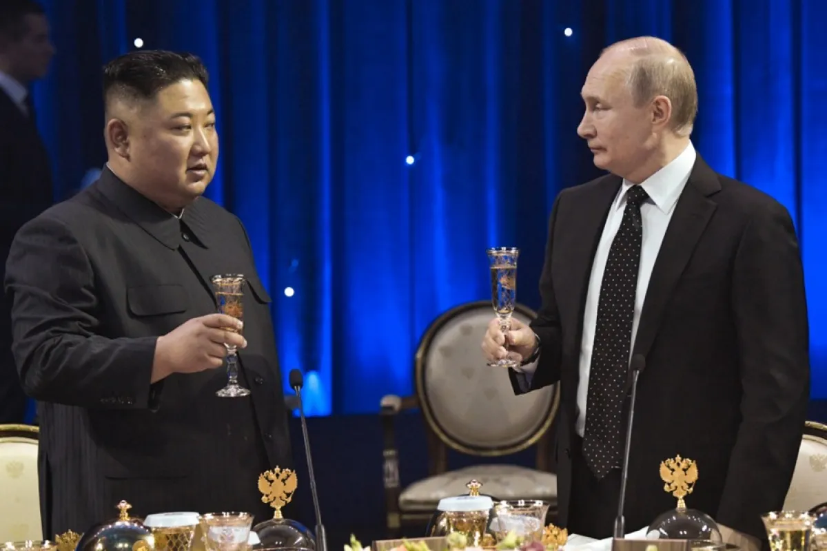 Russian President Vladimir Putin meets North Korean leader Kim Jong-un