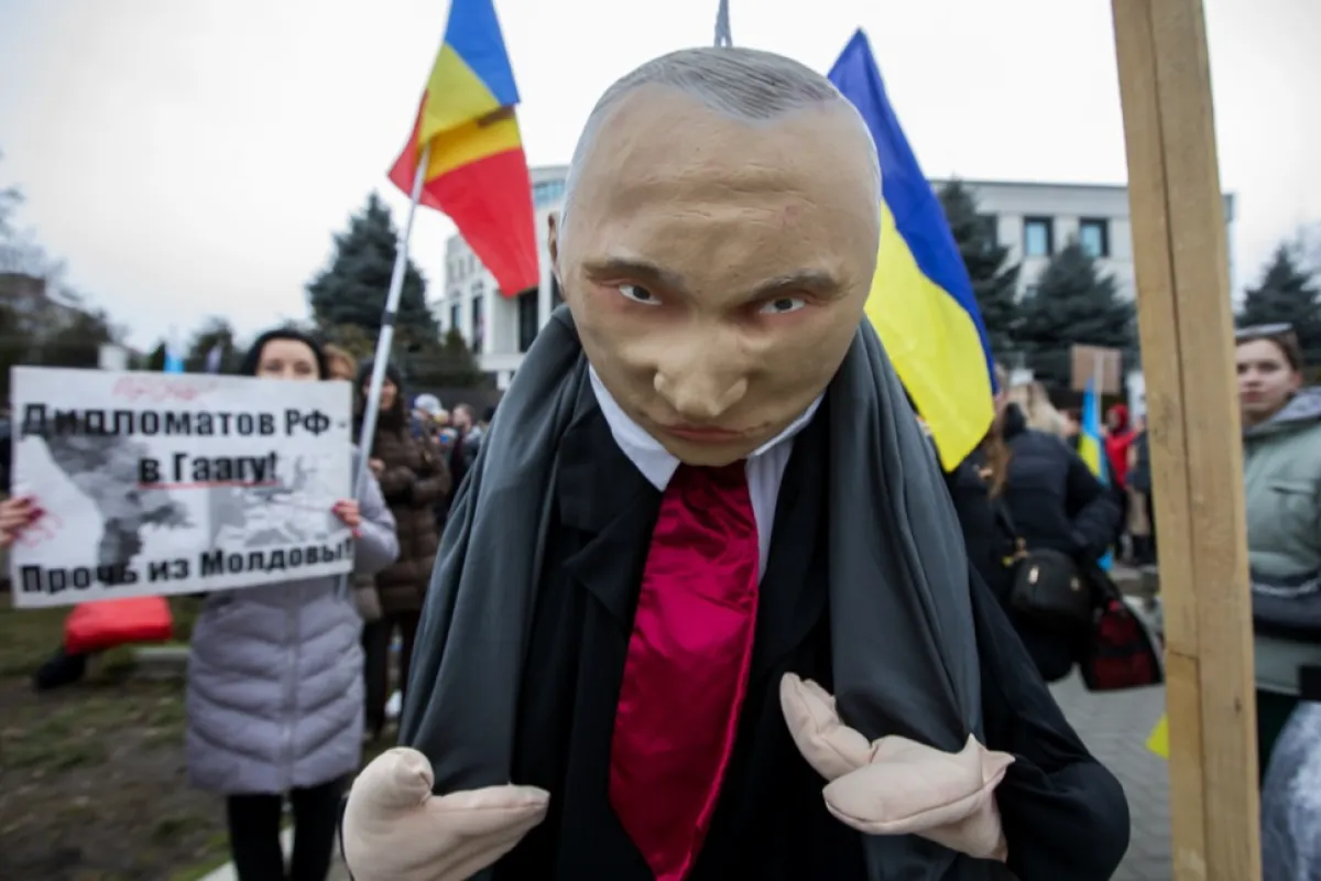 Protest marks one year since Russian-Ukrainian war