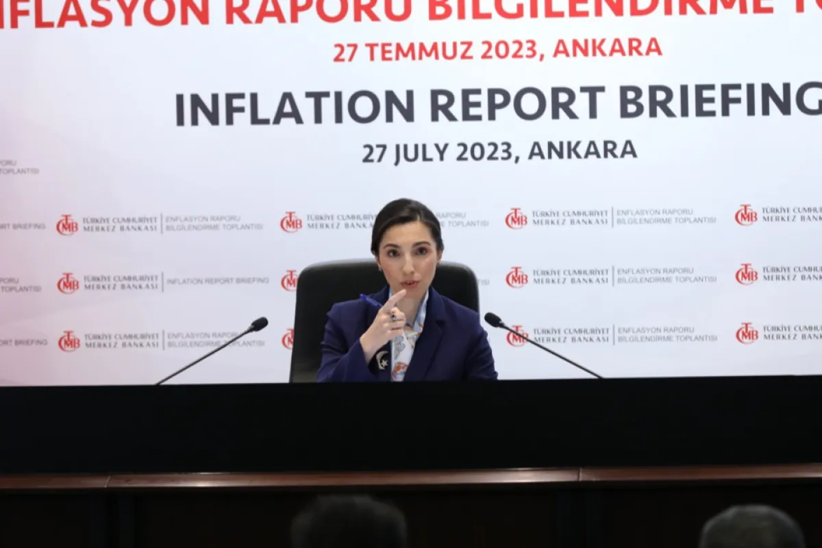 Turkish Central Bank Governor Hafize Gaye Erkan introduces Inflation Report 2023-III