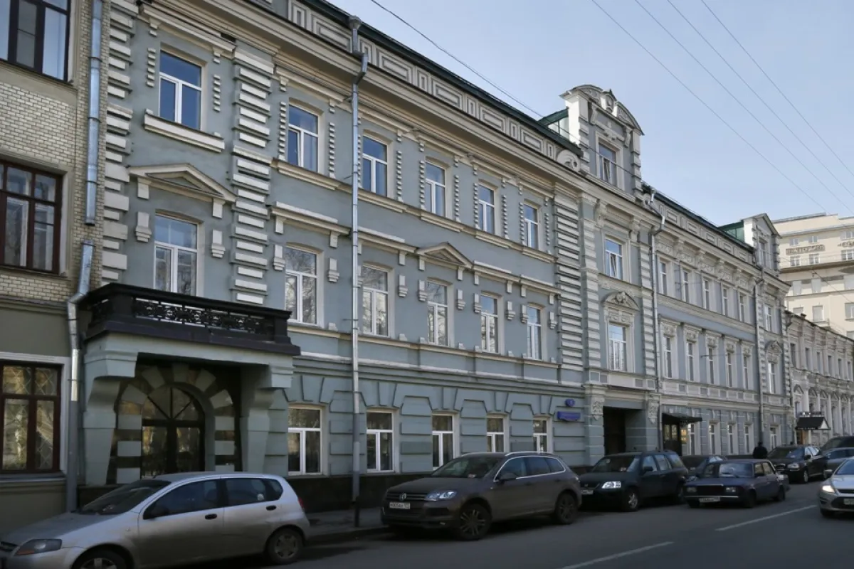 A general view of the building that houses the office of the Russian non-governmental organization GOLOS association