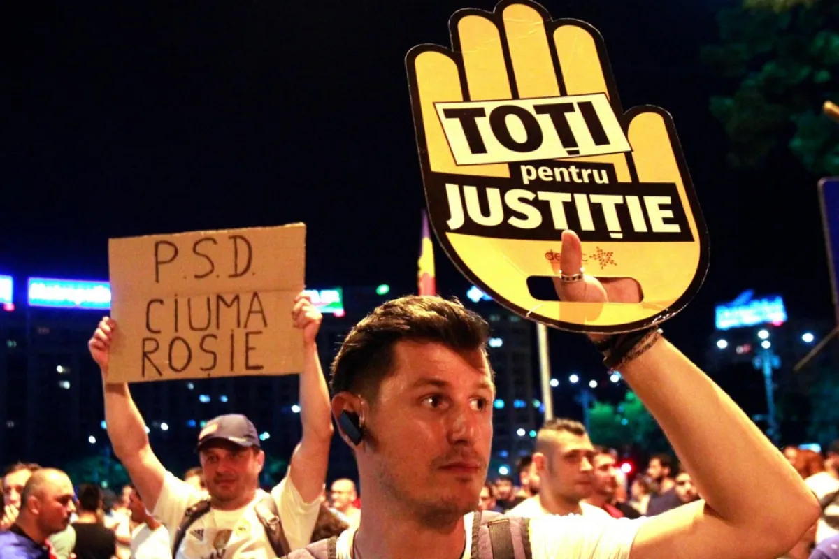 Protest against the changes to the judiciary system in Bucharest