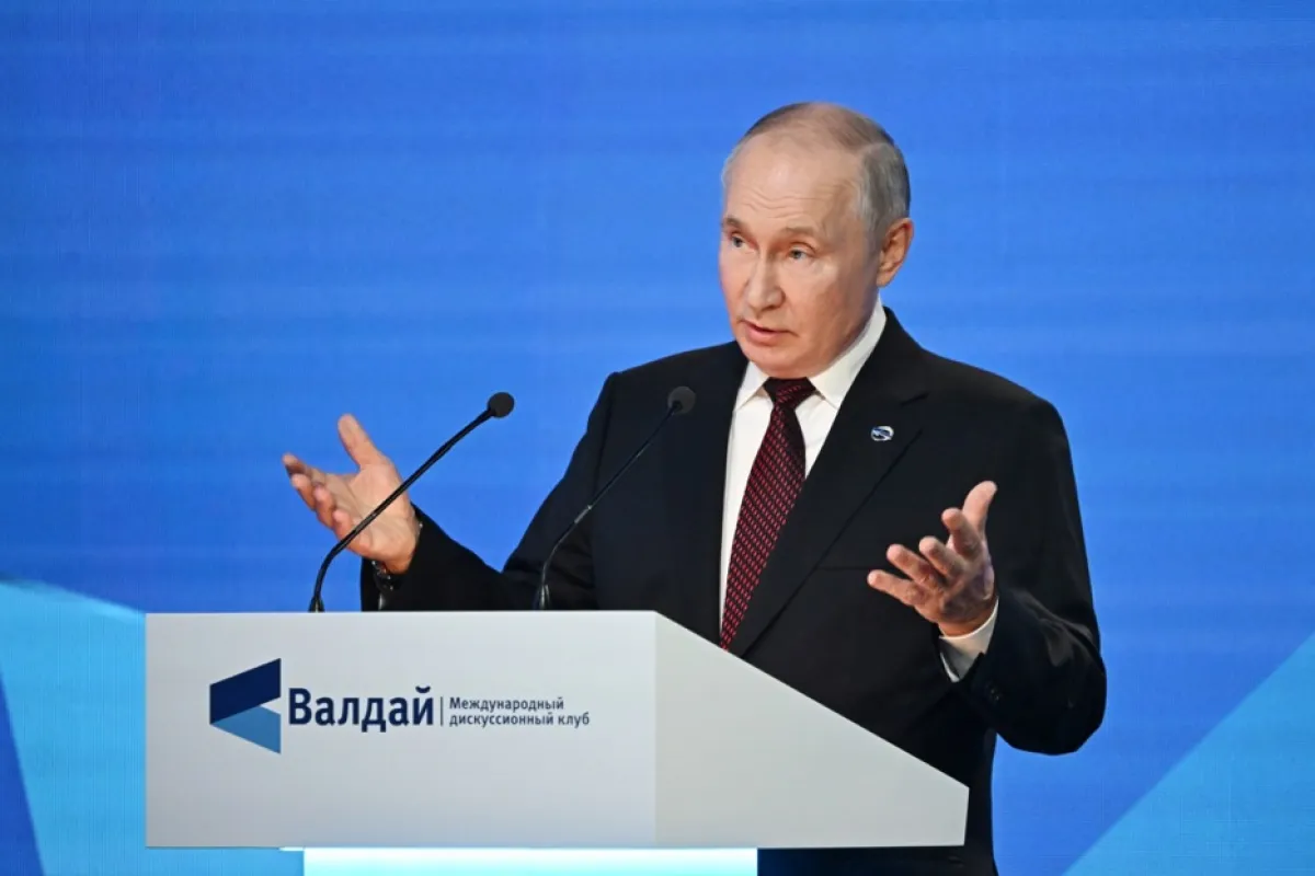 Russian president Putin takes part in Valdai Discussion Club plenary session in Sochi