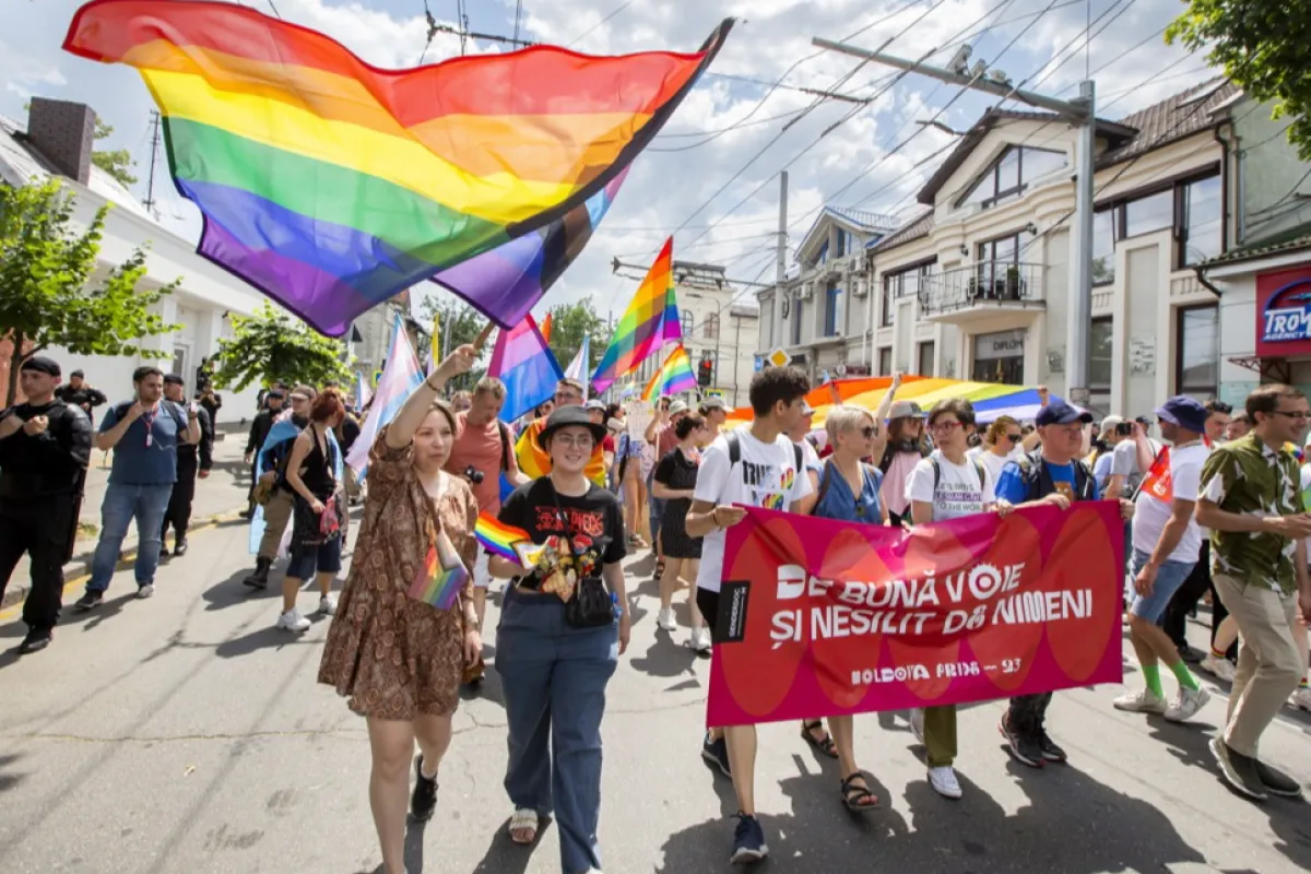 Marșul LGBT Pride la Chișinău, Moldova, 18 iunie 2023.