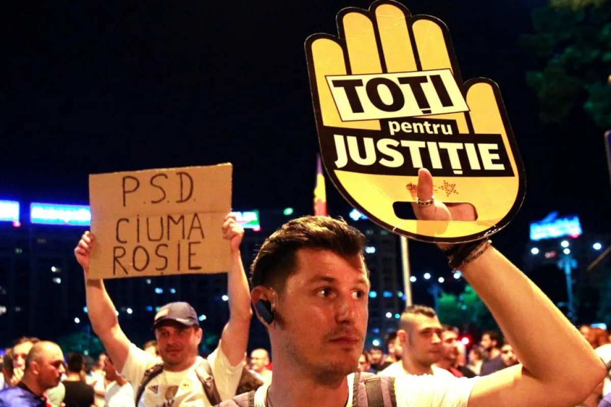 Protest against the changes to the judiciary system in Bucharest