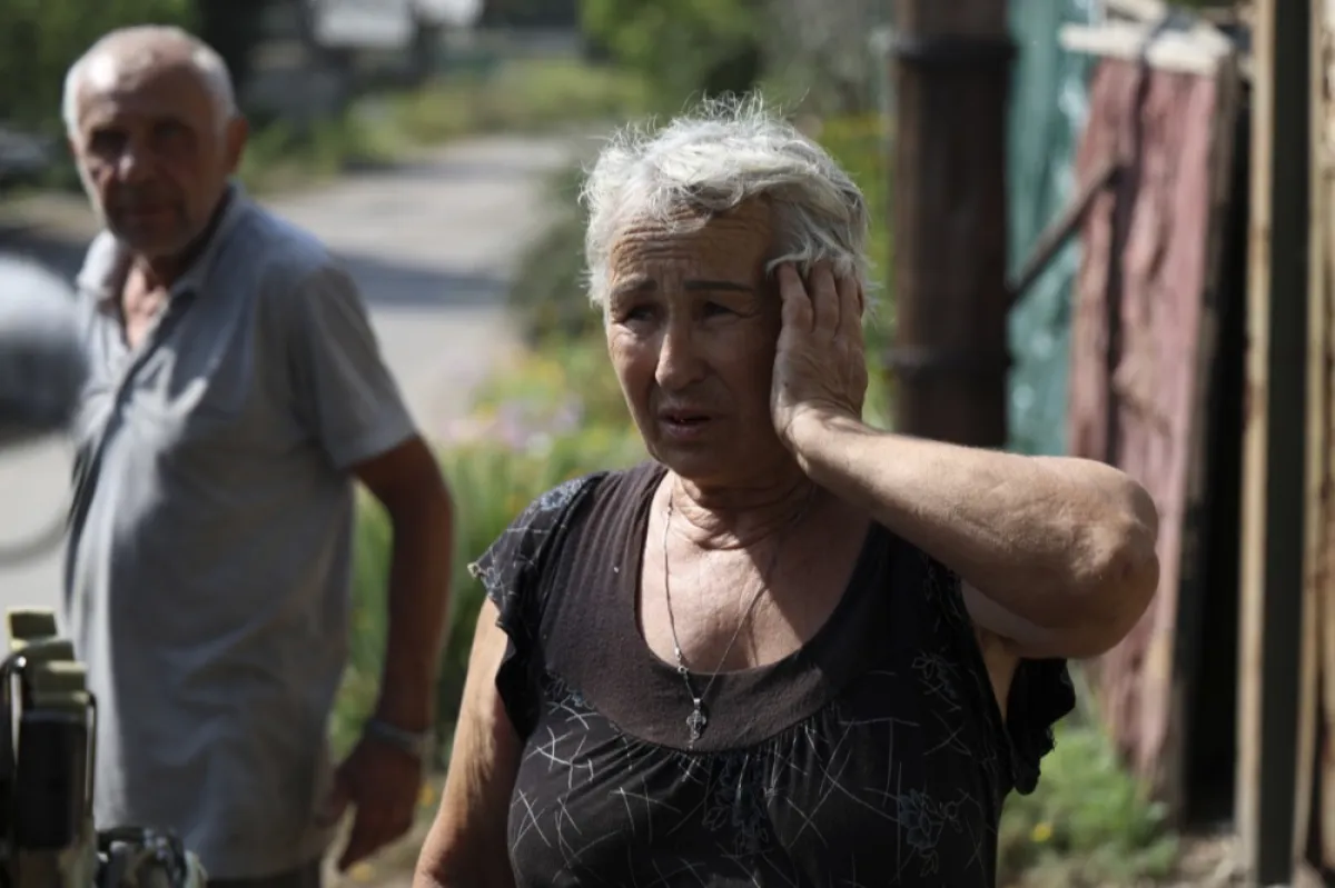 Policemen of the White Angel team work in areas near the frontlines