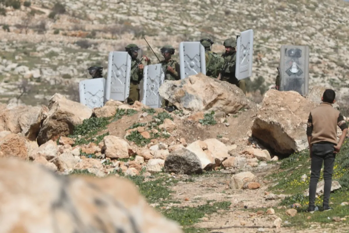 Palestinians protest in the West Bank against Israeli raid in Nablus