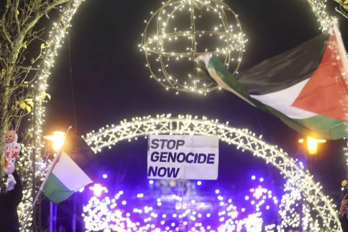 Pro-Palestinian demonstration during European Council in Brussels