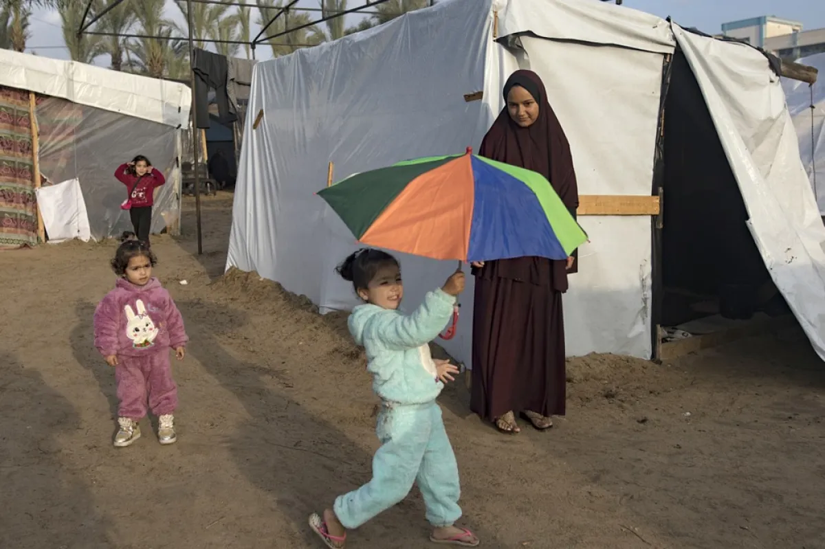 Displaced Palestinians in Khan Yunis