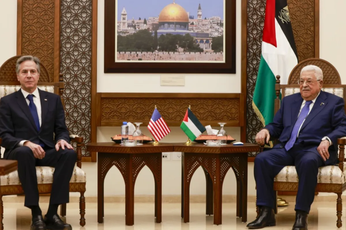 US Secretary of State Antony Blinken meets Palestinian President Mahmoud Abbas