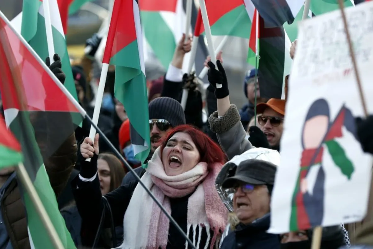 Pro-Palestine demonstration 'Stop Arming Israel' in Bucharest