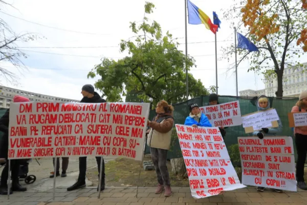 Protest al refugiaților ucraineni la Arad